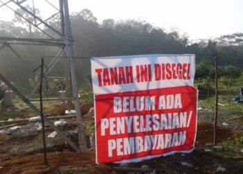 Diduga Belum Ganti Rugi, Tower Sutet Disegel